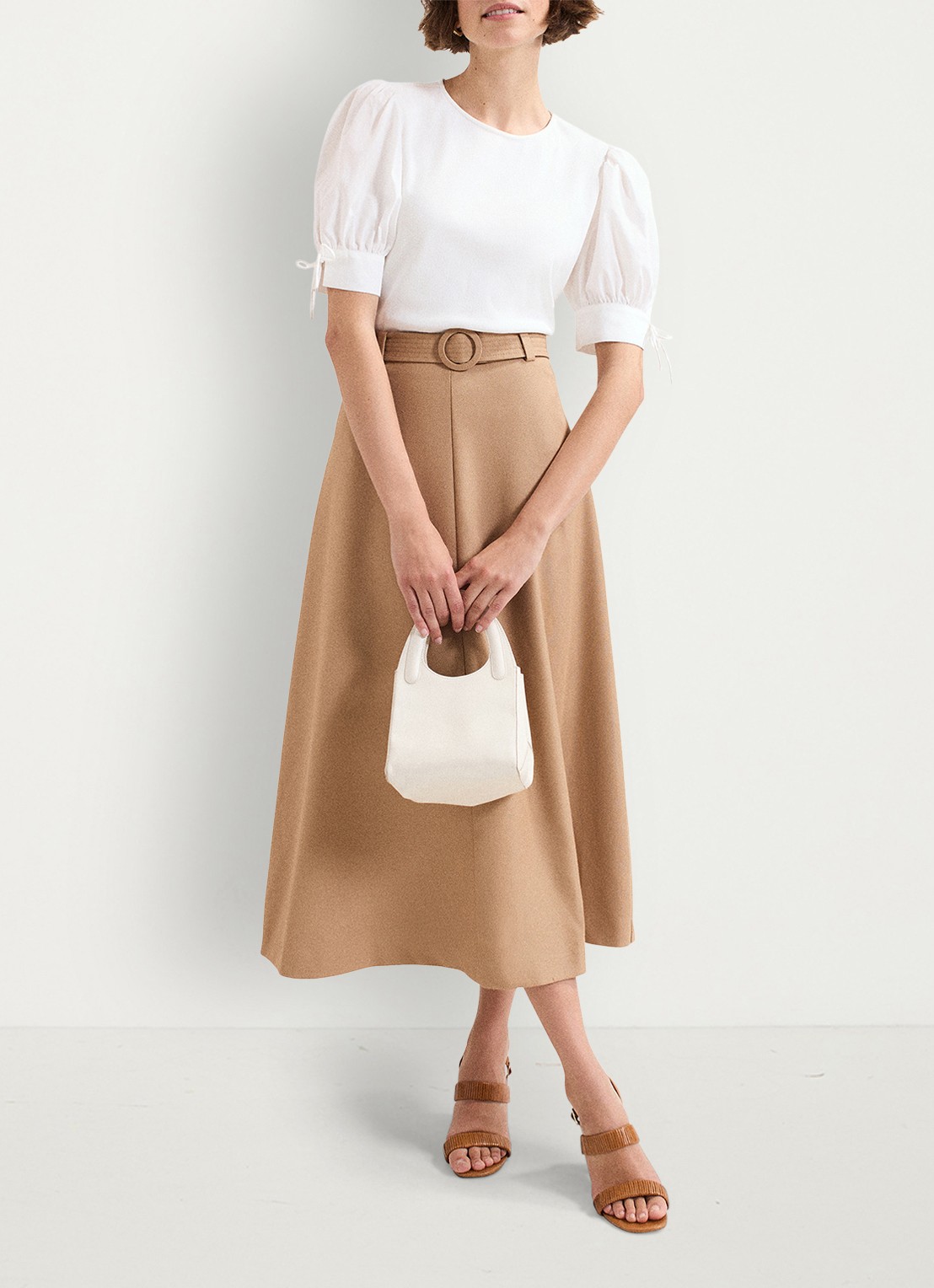 Phase Eight Luella top met pofmouw - voorkant 2 wit
