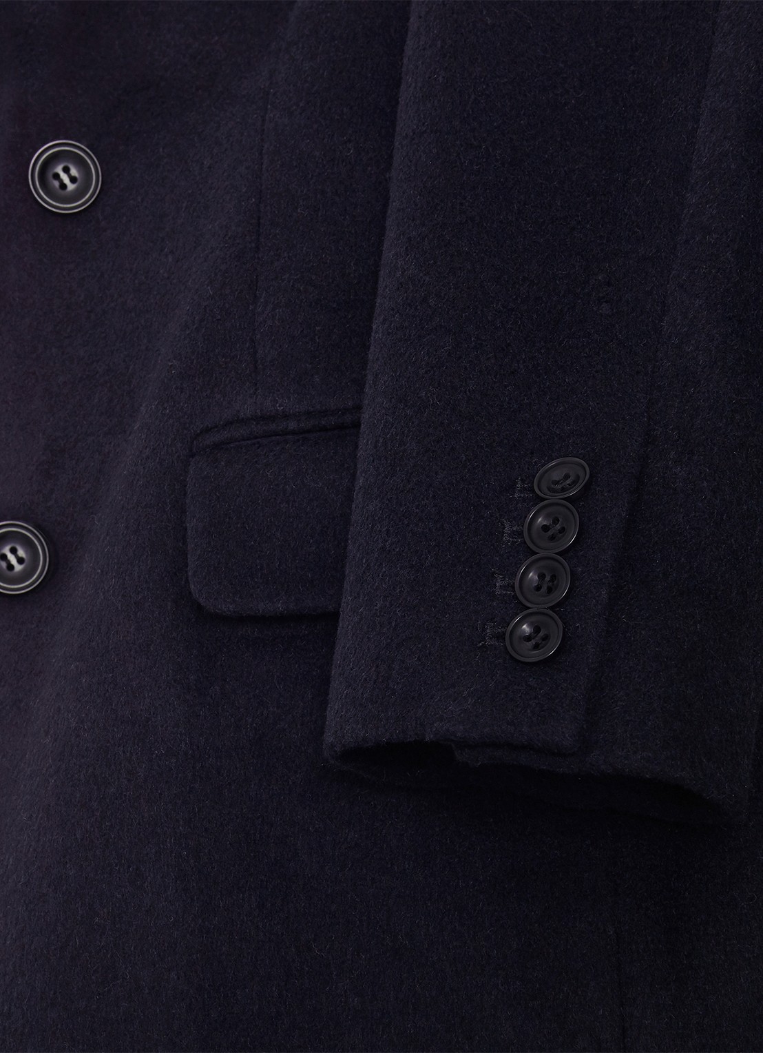 Phase Eight Lydia mantel in wolblend met klepzakken - detail 6 donkerblauw