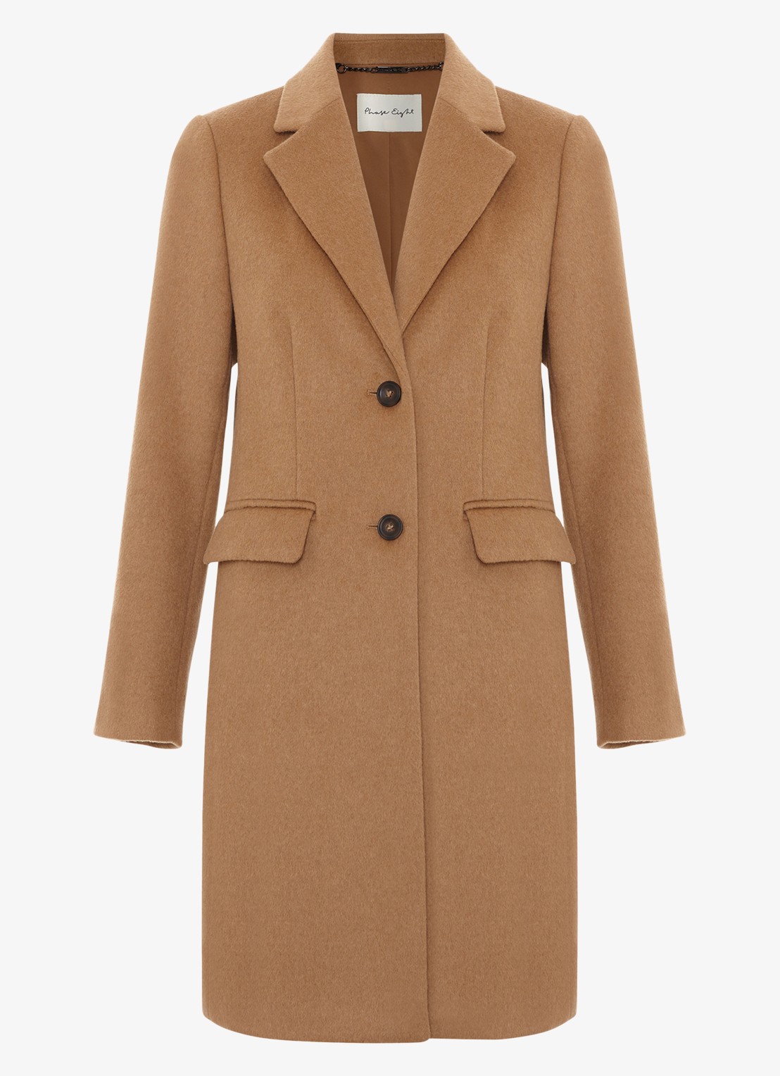 Phase Eight Lydia mantel in wolblend - voorkant 8 camel
