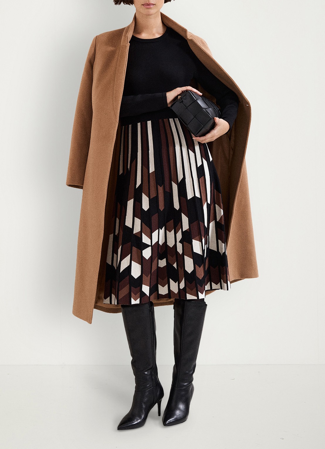 Phase Eight Maci midi jurk met grafische print - detail 6 bruin
