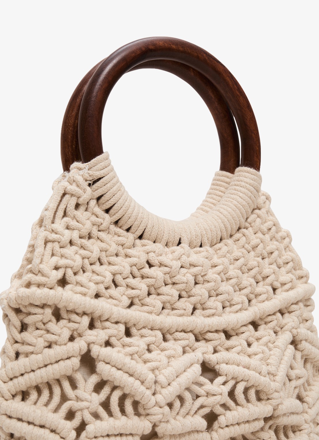 Phase Eight Macrame handtas  - detail 4 ivoor