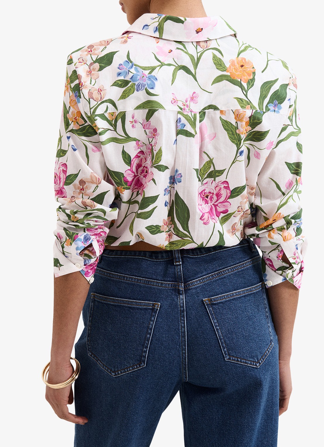 Phase Eight Maddelena blouse met bloemenprint - achterkant 3 ivoor