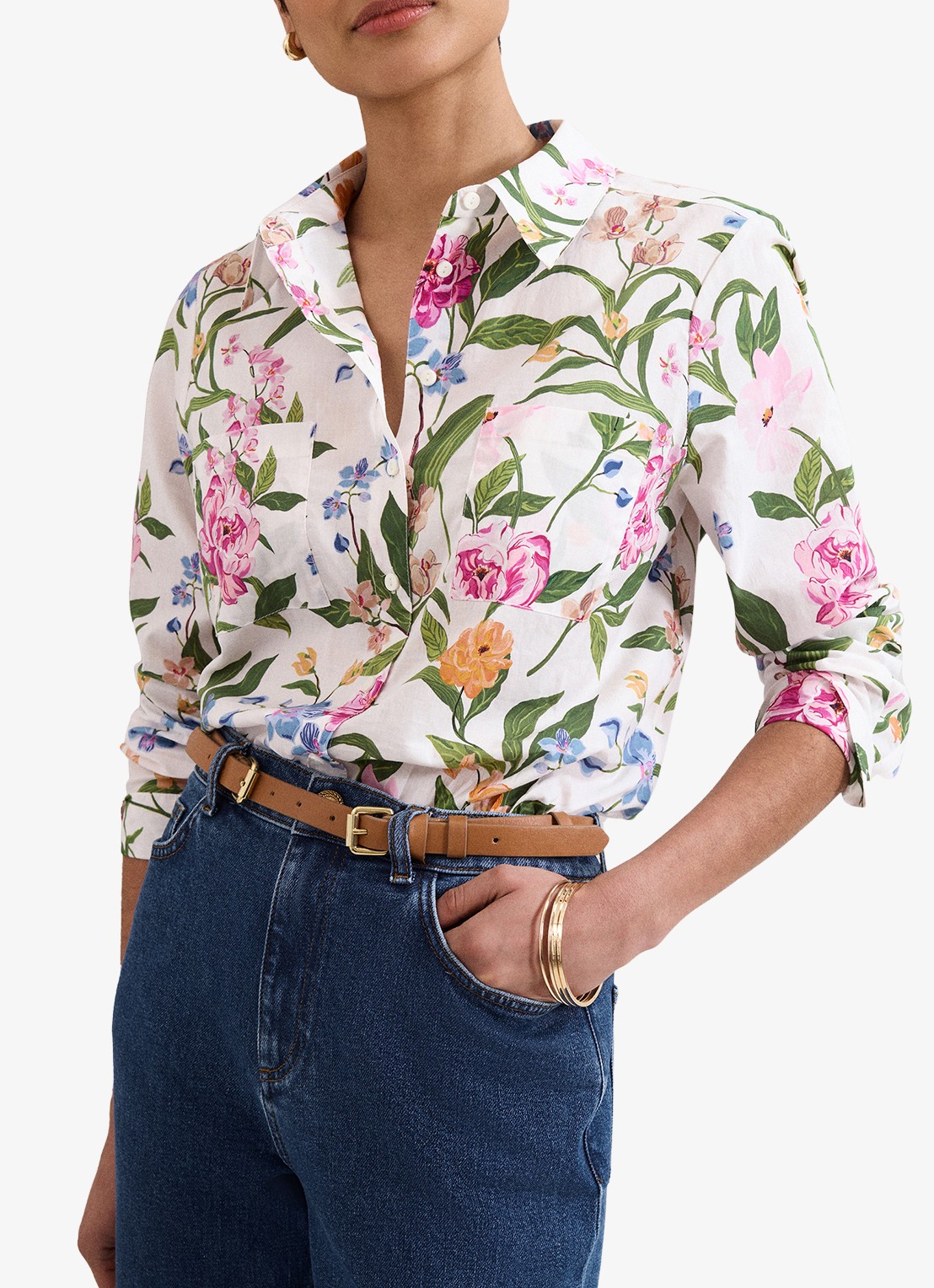 Phase Eight Maddelena blouse met bloemenprint - detail 4 ivoor