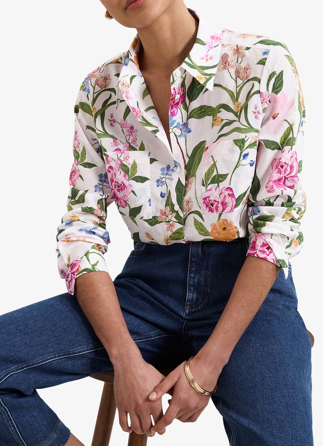 Phase Eight Maddelena blouse met bloemenprint - detail 7 ivoor