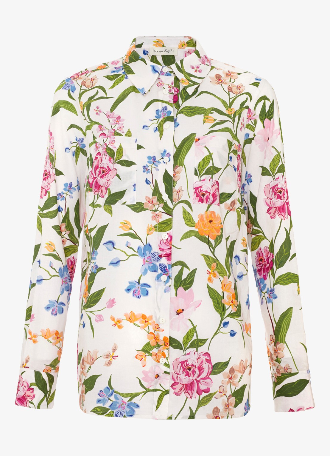 Phase Eight Maddelena blouse met bloemenprint - voorkant ivoor