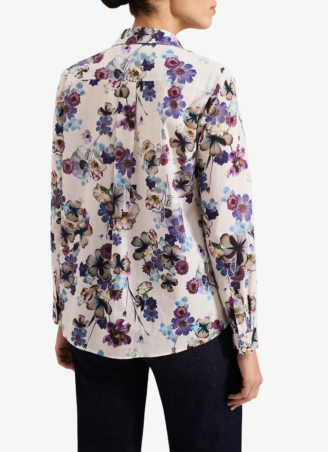 Phase Eight Maddelena blouse met print - achterkant 6 lichtroze