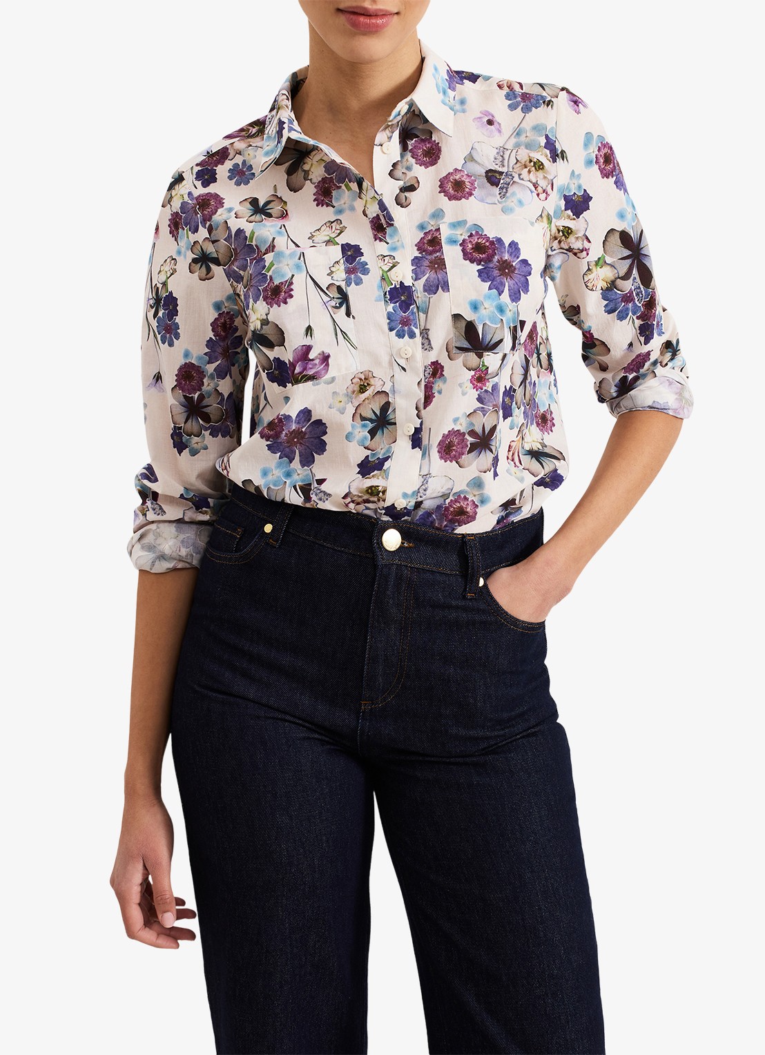 Phase Eight Maddelena blouse met print - detail lichtroze