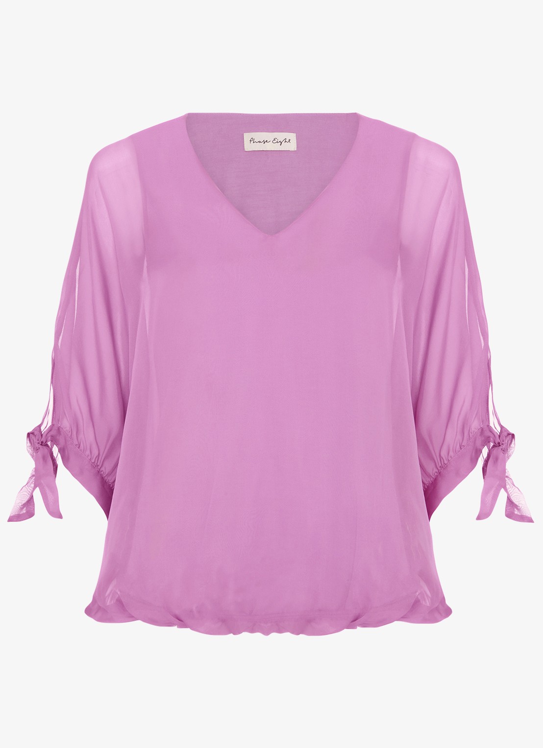Phase Eight Madison tuniek van zijde - voorkant 6 roze