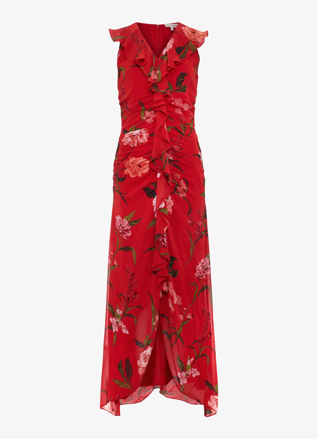Phase Eight Mae maxi jurk met bloemenprint - voorkant rood
