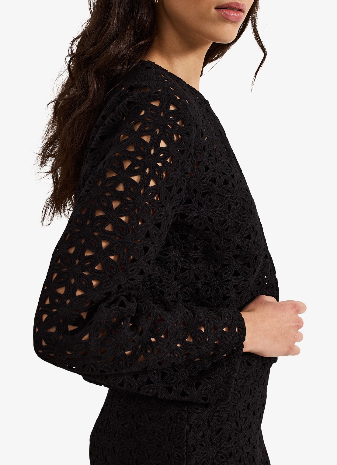 Phase Eight Maeva vest met opengewerkt dessin - detail 6 zwart