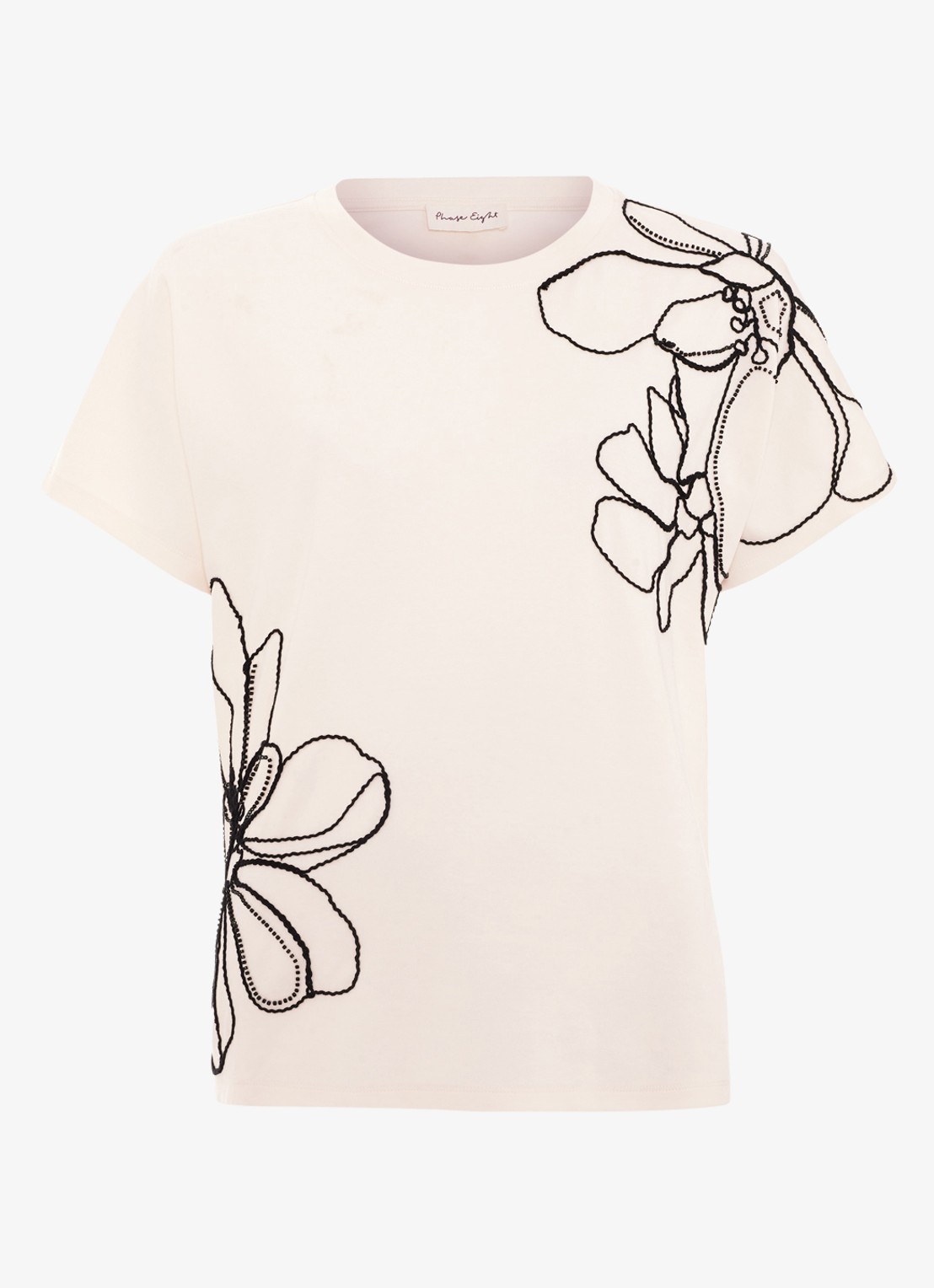 Phase Eight Malani T-Shirt met kralendecoratie - voorkant 6 wit