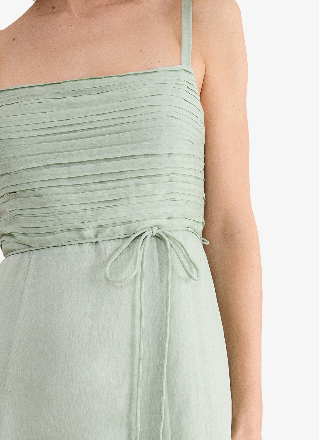 Phase Eight Marcie Green maxi jurk met plooien - detail 5 lindegroen
