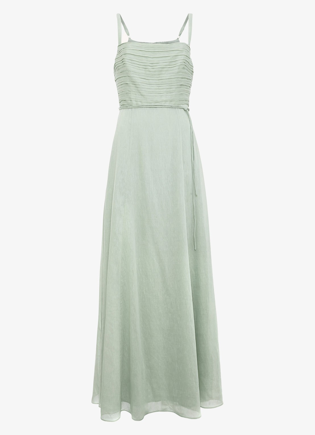 Phase Eight Marcie Green maxi jurk met plooien - voorkant 7 lindegroen