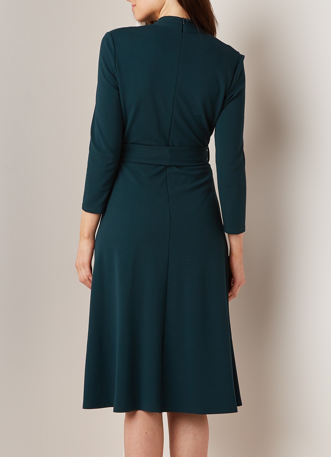 Phase Eight Maretta midi jurk met strikceintuur - achterkant 2 groen