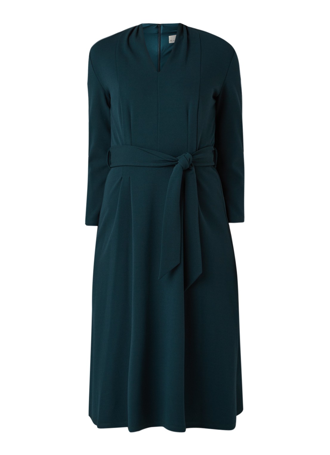 Phase Eight Maretta midi jurk met strikceintuur - voorkant 3 groen