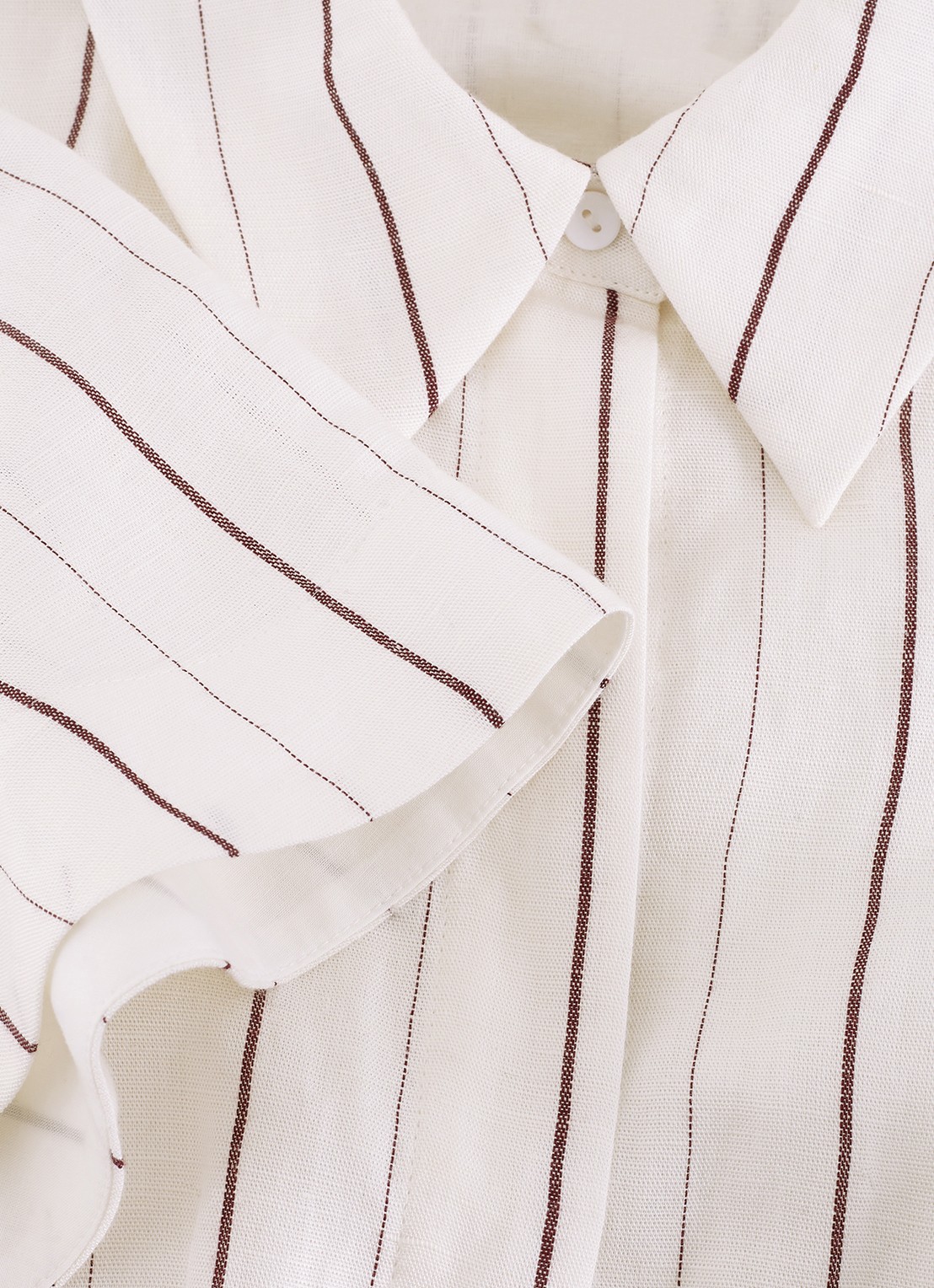 Phase Eight Marielle midi jurk in linnenblend met streepprint - detail 8 wit