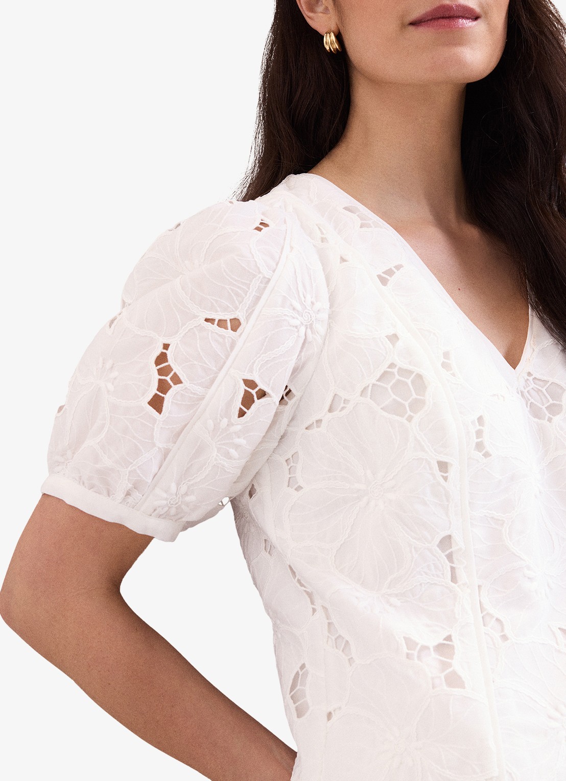 Phase Eight Marina top met broderie - detail 5 ivoor