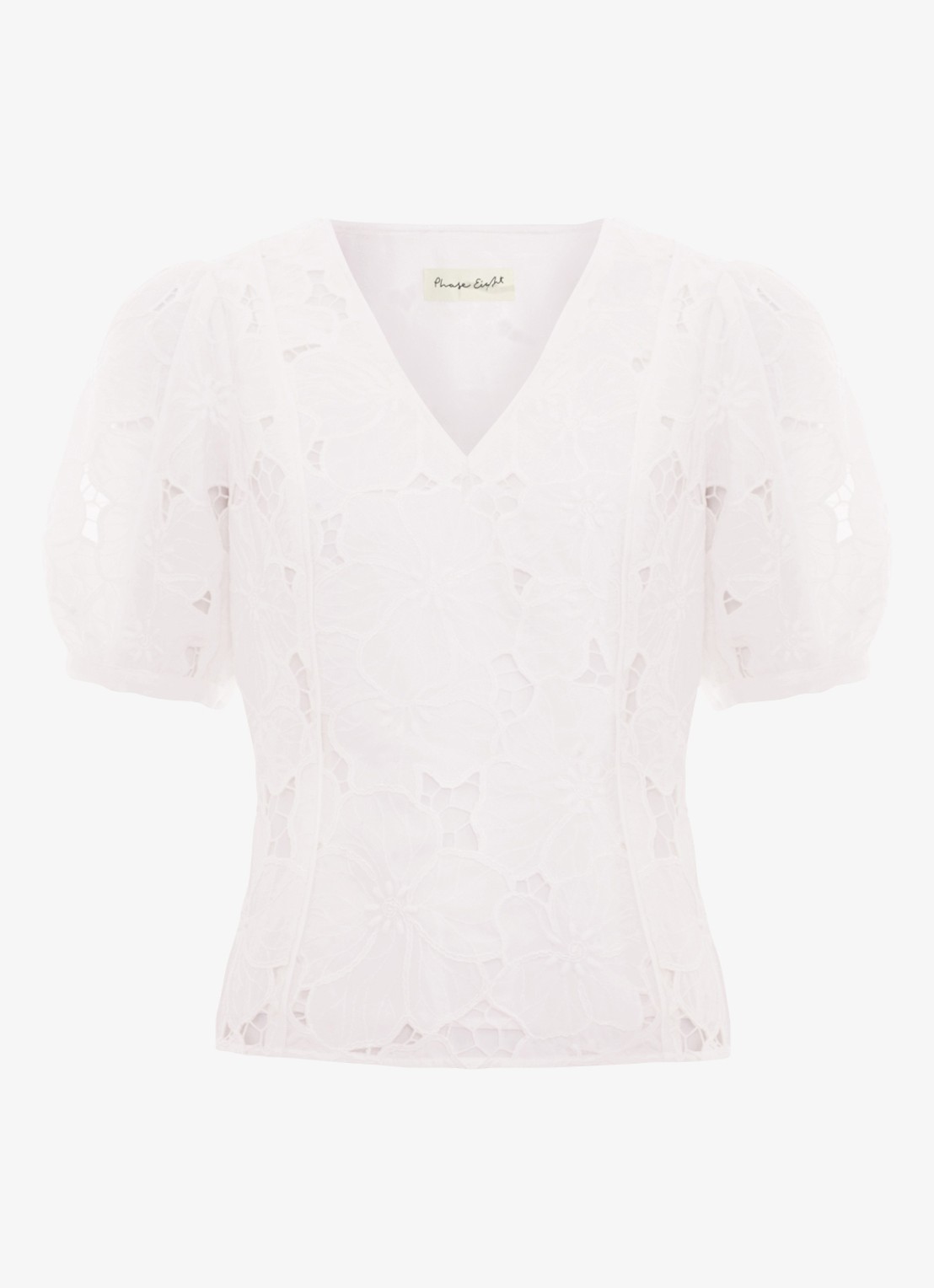 Phase Eight Marina top met broderie - voorkant ivoor