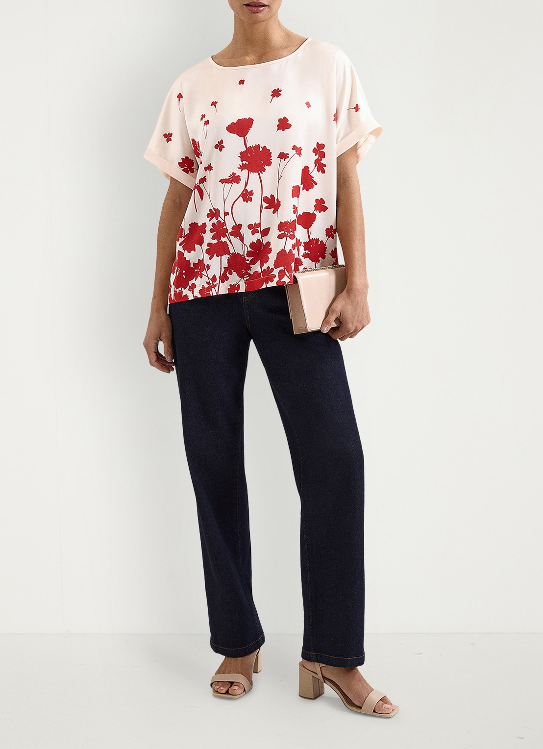 Phase Eight Marion top met bloemenprint - voorkant 7 ivoor