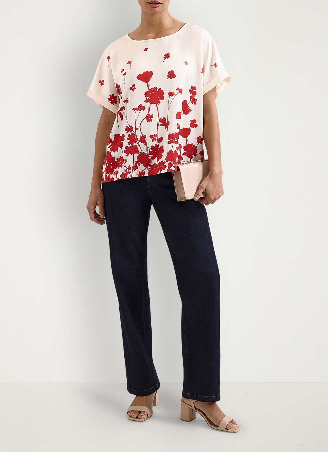 Phase Eight Marion top met bloemenprint - voorkant 2 ivoor