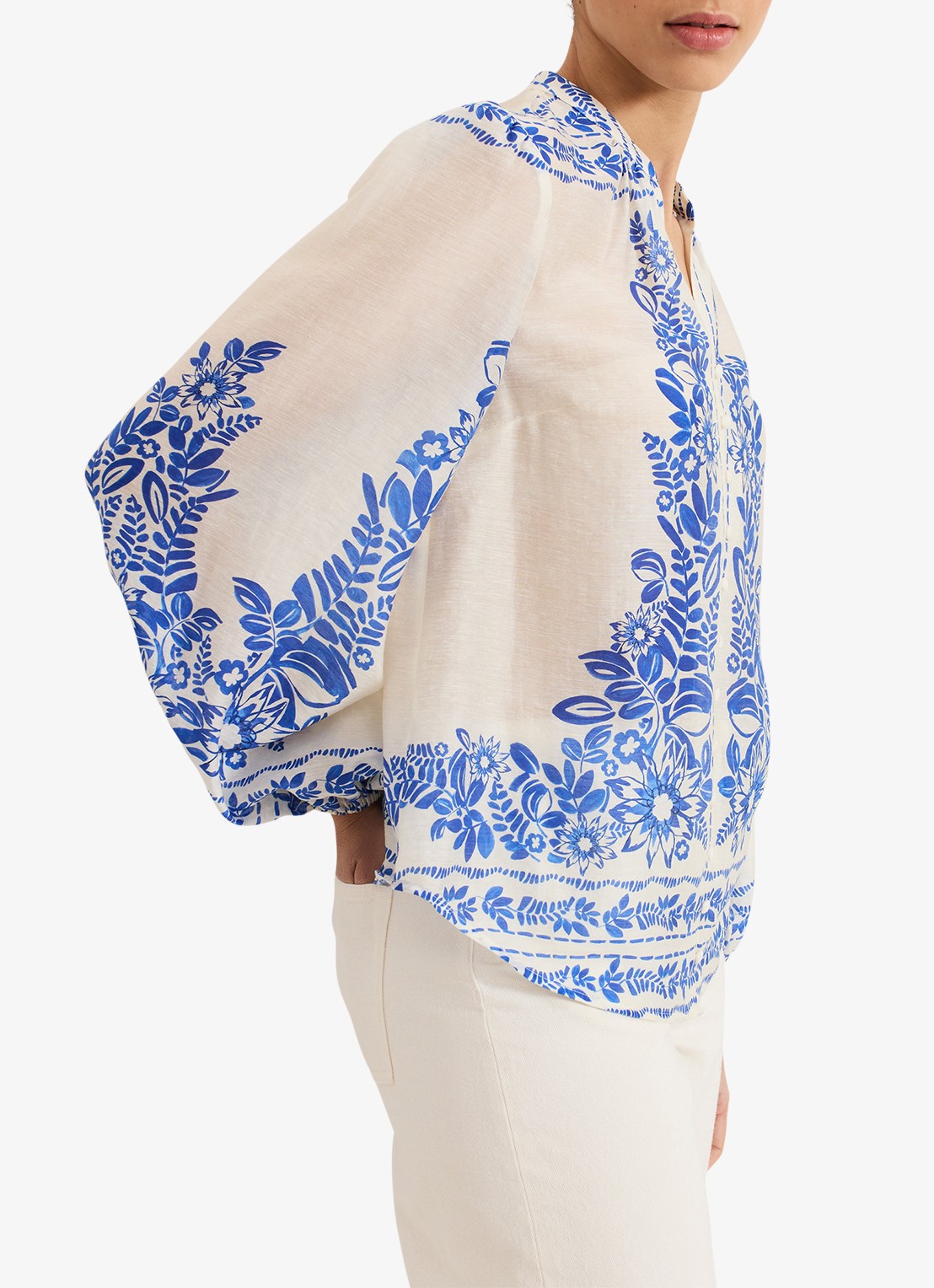 Phase Eight Marisa blouse  met bloemenprint - detail 7 blauw