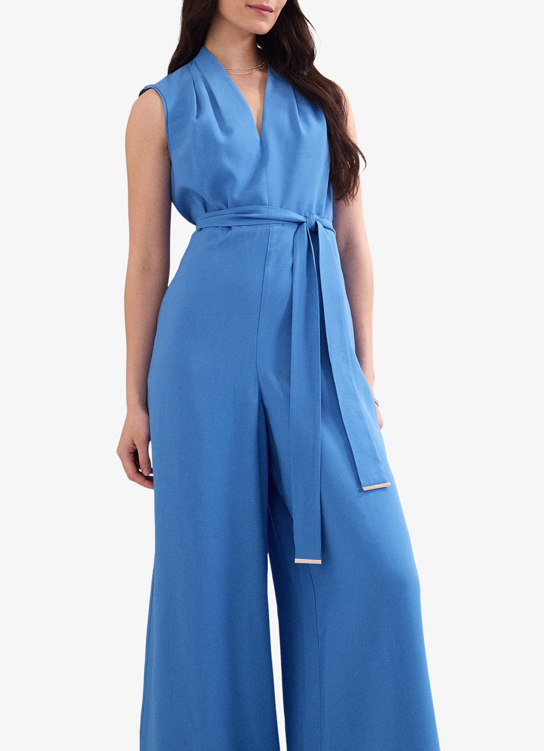 Phase Eight Marta  loose fit jumpsuit met strikceintuur - detail 4 lichtblauw