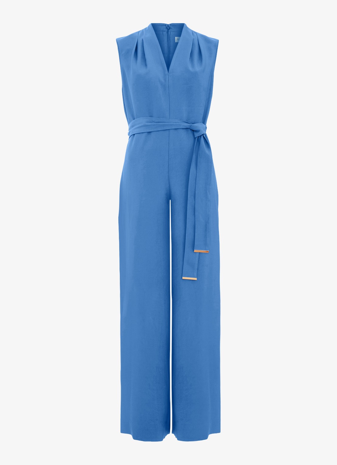 Phase Eight Marta  loose fit jumpsuit met strikceintuur - voorkant 2 lichtblauw