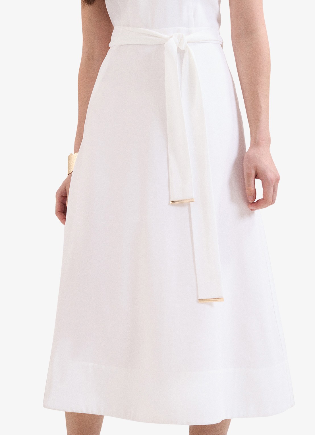 Phase Eight Marta midi jurk met strikceintuur - detail 3 wit