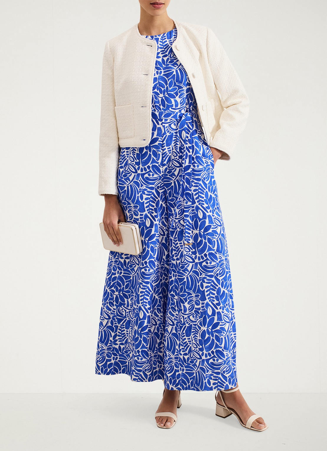 Phase Eight Marta wide fit jumpsuit met strikceintuur - detail 6 blauw
