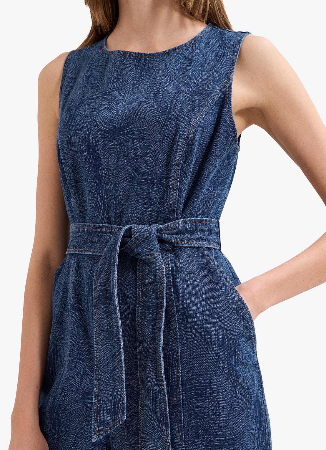 Phase Eight Marta wide fit jumpsuit met strikceintuur - detail 5 indigo