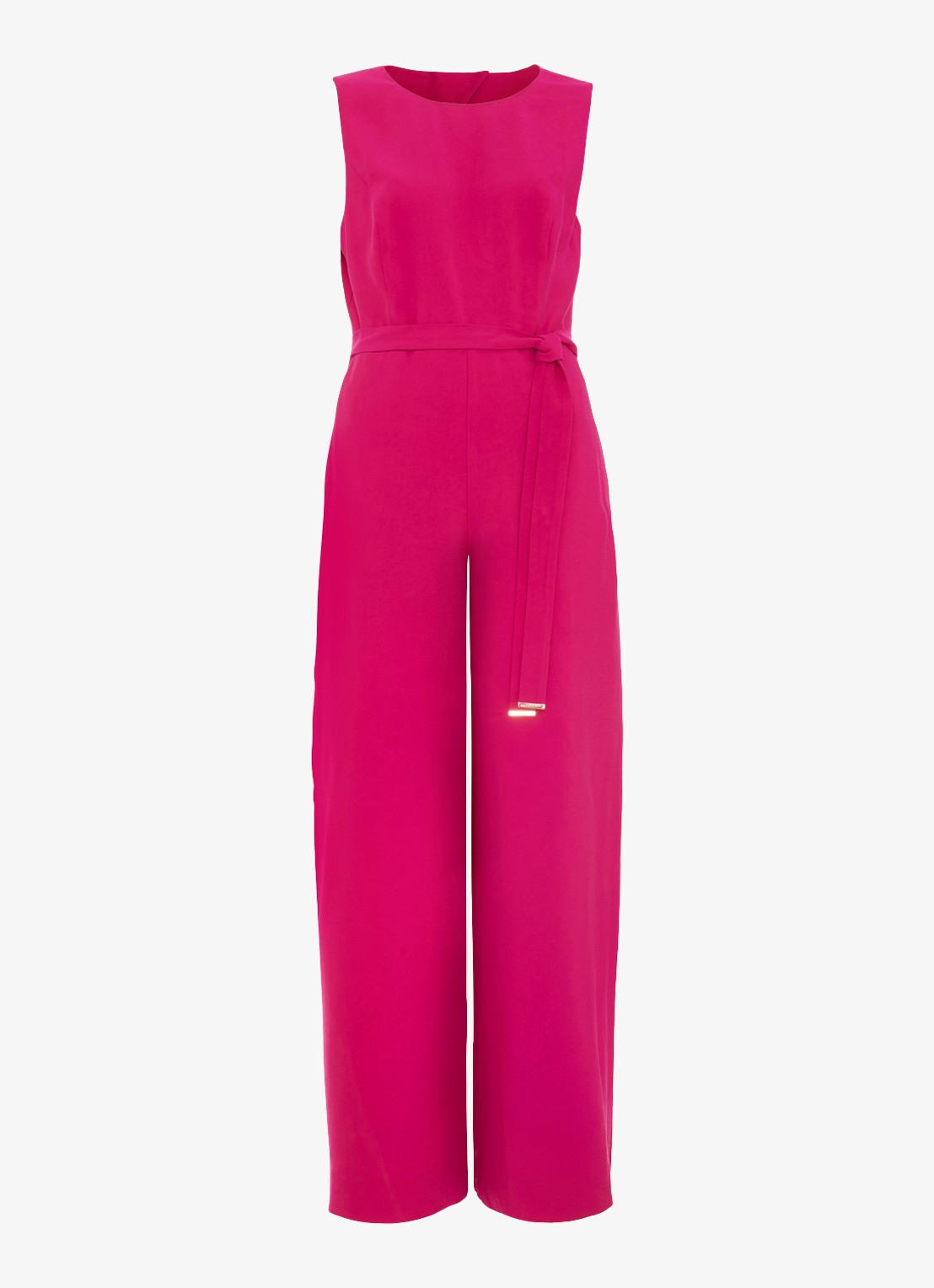Phase Eight Marta wide fit jumpsuit met strikceintuur - voorkant 6 fuchsia