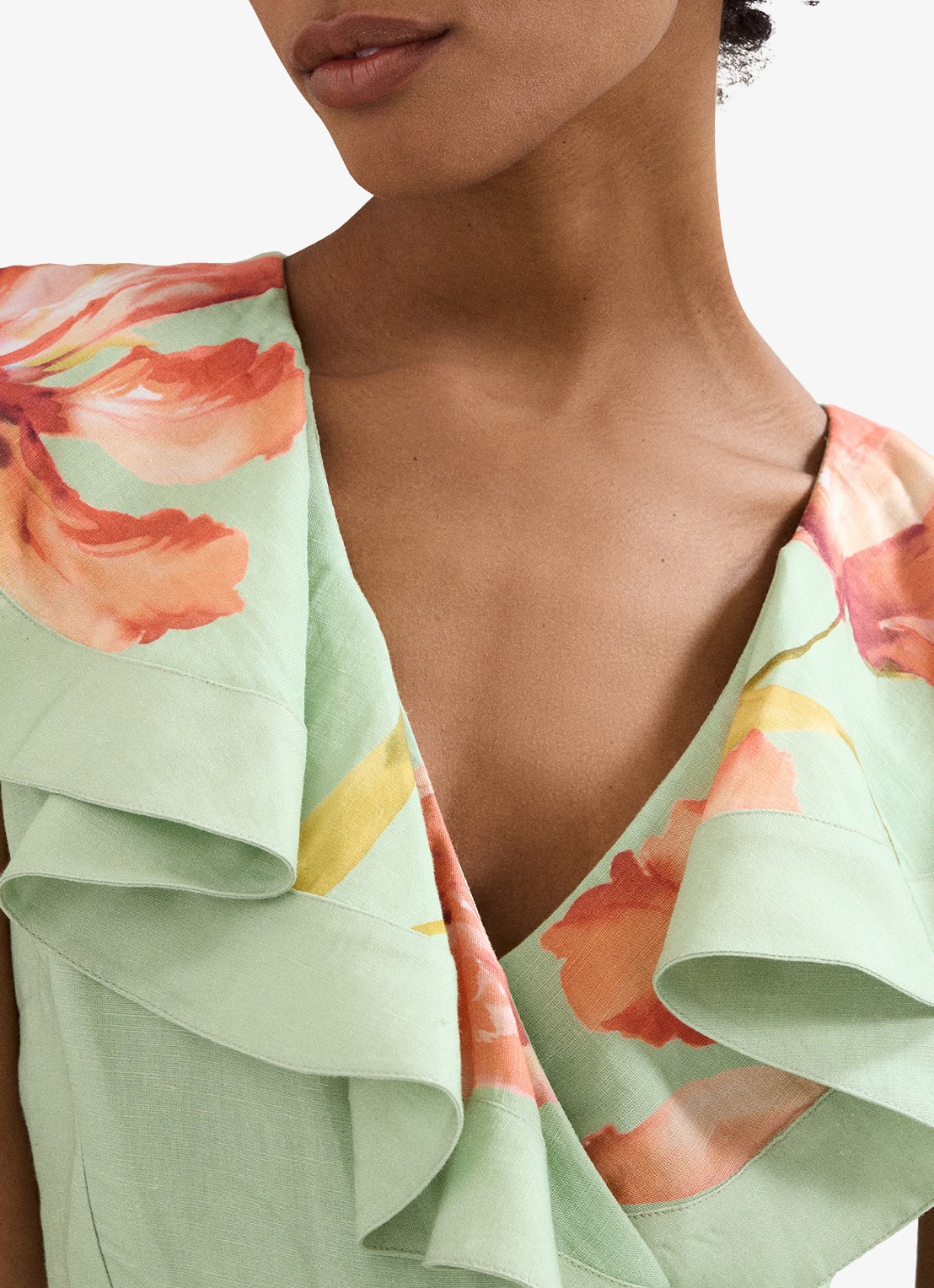 Phase Eight Matilda jurk met bloemenprint - detail 3 groen