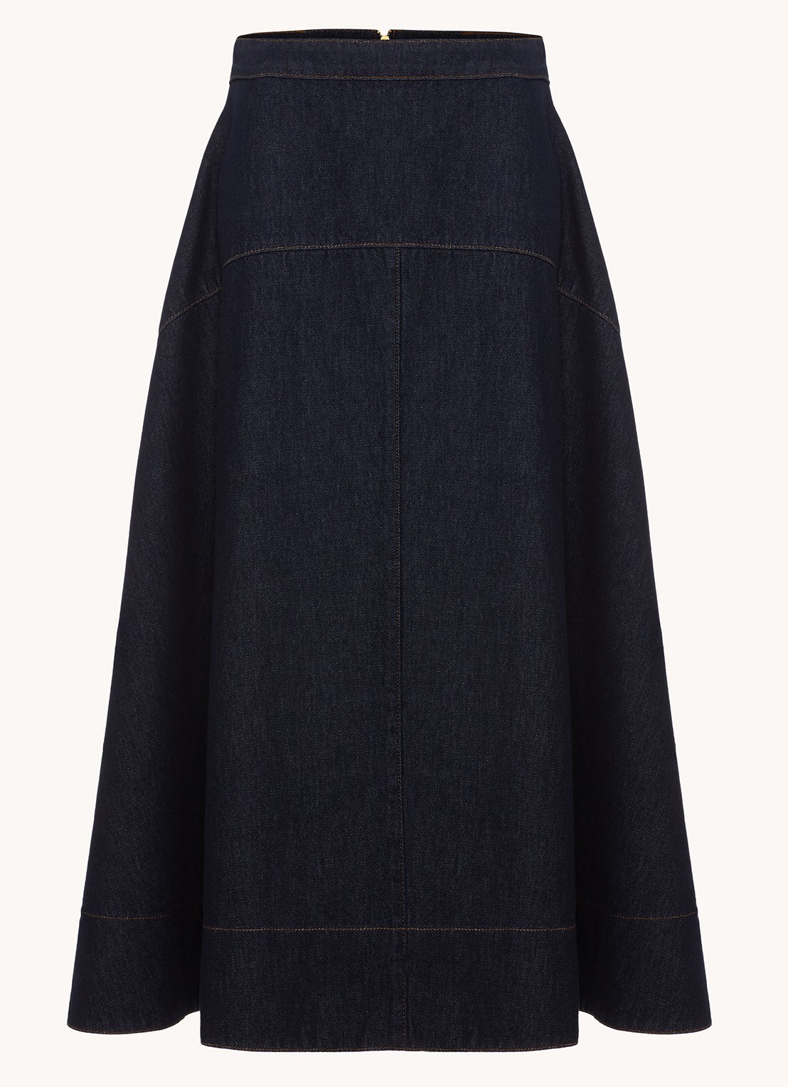 Phase Eight Mavis midi rok van chambray met steekzakken - voorkant 7 denim