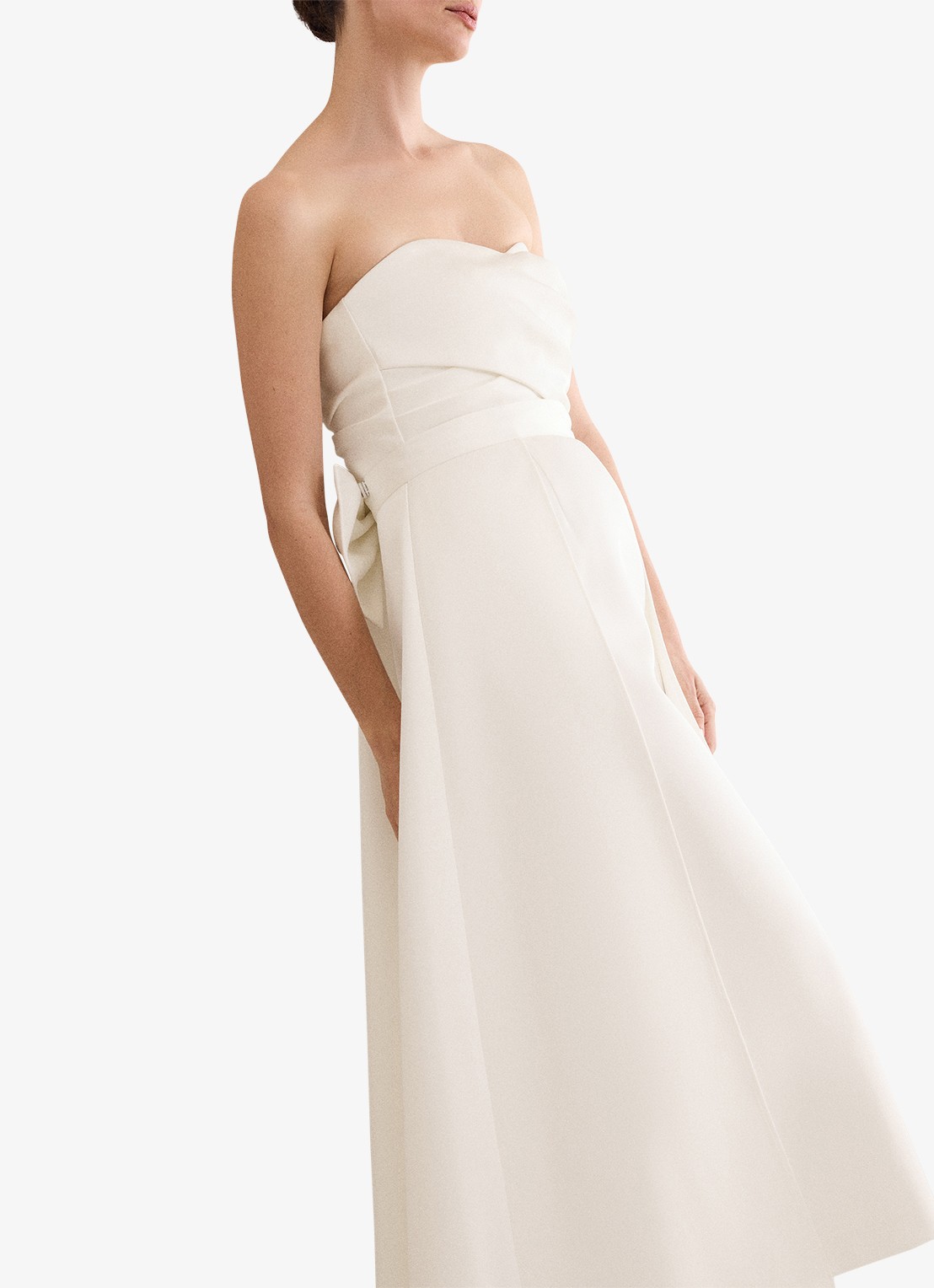 Phase Eight Meredith maxi jurk van satijn met strikdetail - detail 4 ivoor