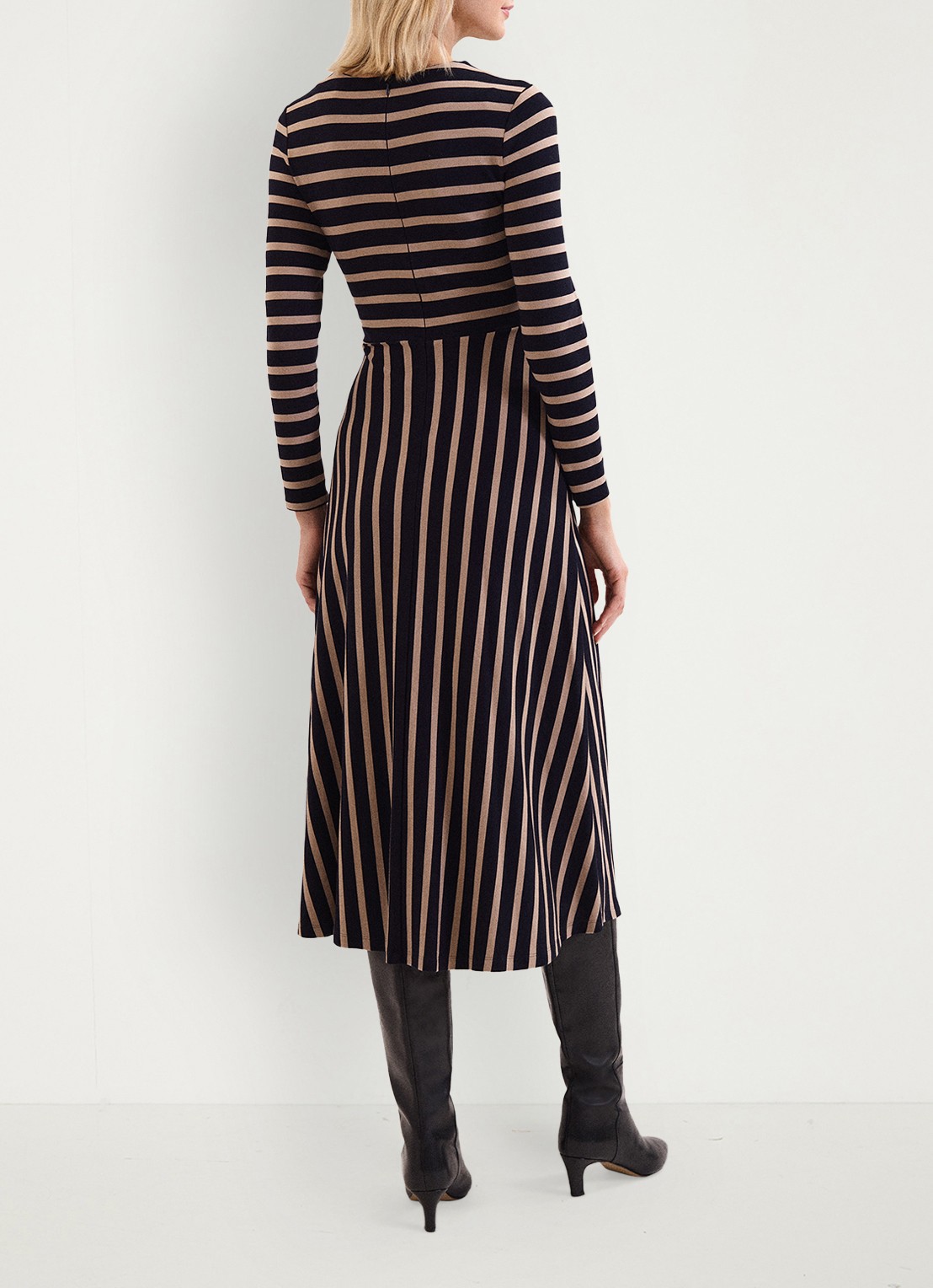 Phase Eight Mia midi jurk met grafische print - achterkant 5 multicolor