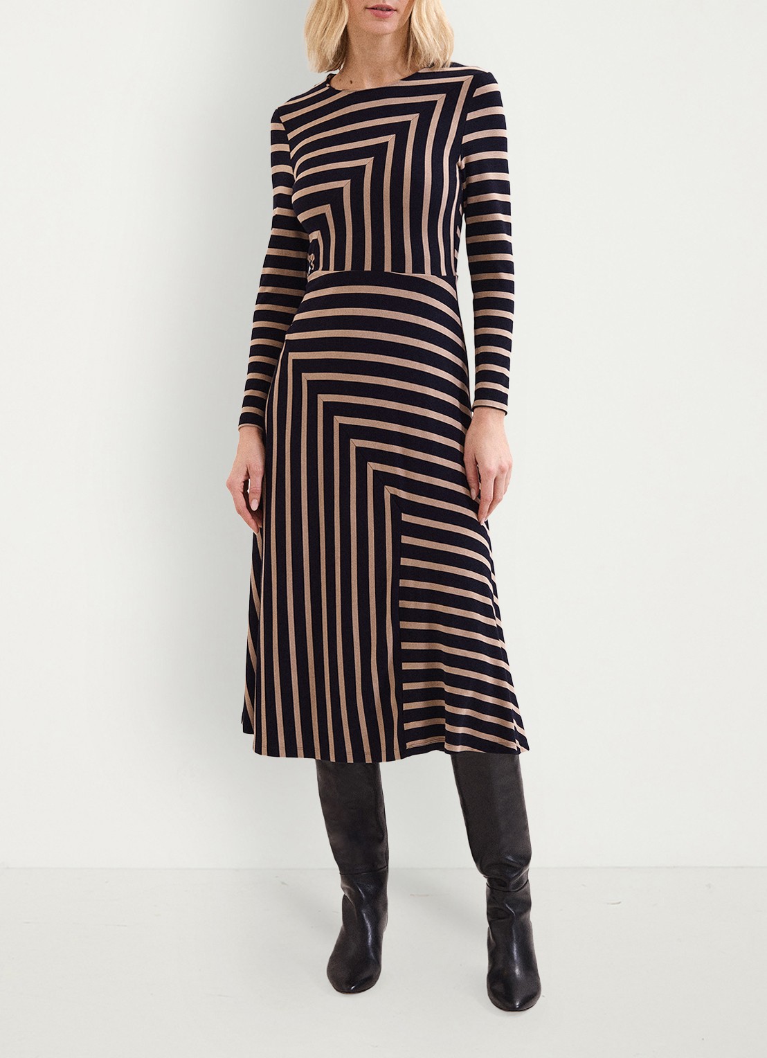 Phase Eight Mia midi jurk met grafische print - voorkant 7 multicolor
