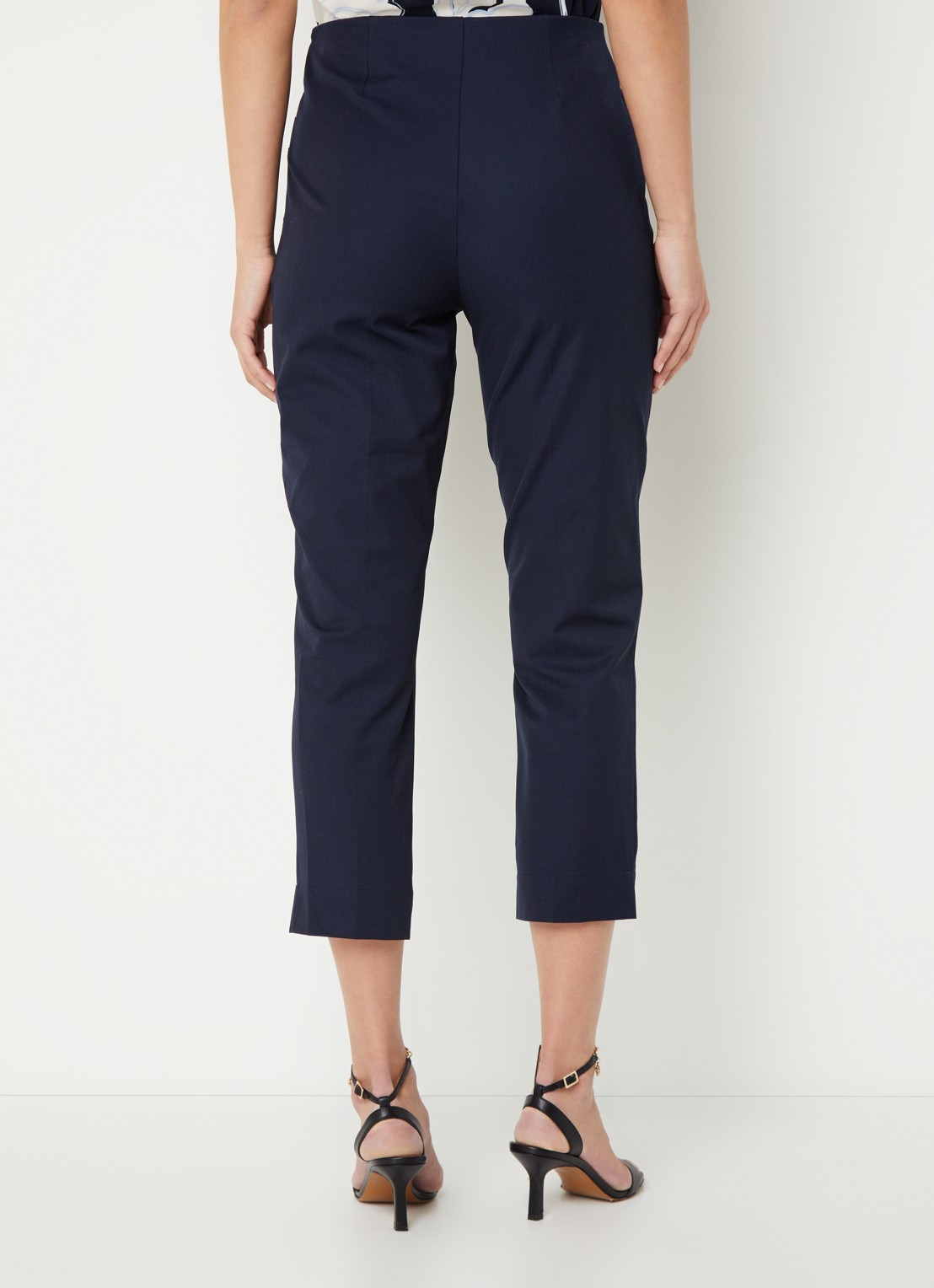 Phase Eight Miah high waist cropped slim fit pantalon met siernaad - achterkant 4 donkerblauw