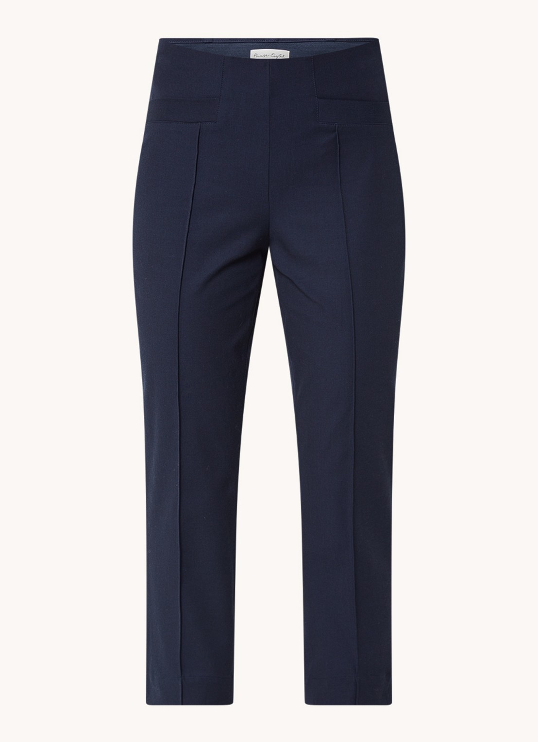 Phase Eight Miah high waist cropped slim fit pantalon met siernaad - voorkant donkerblauw