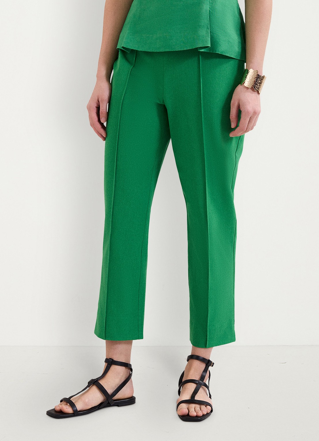 Phase Eight Miah high waist slim fit cropped pantalon met steekzakken - detail 2 groen