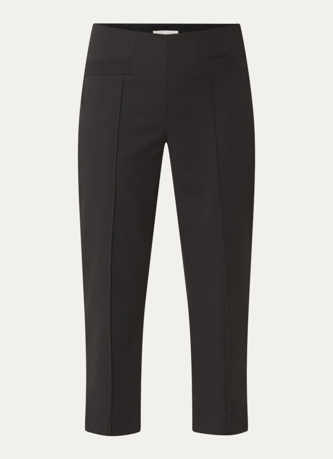Phase Eight Miah high waist tapered fit cropped pantalon met persplooi - voorkant 2 zwart