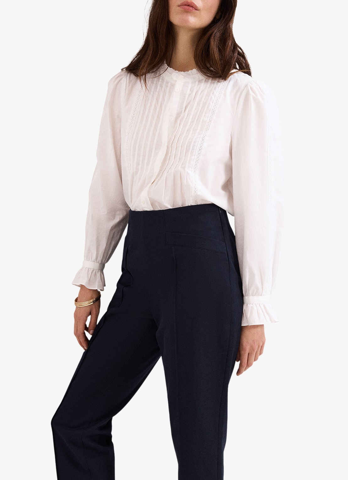 Phase Eight Miah slim fit pantalon met paspelzakken - detail 2 navy