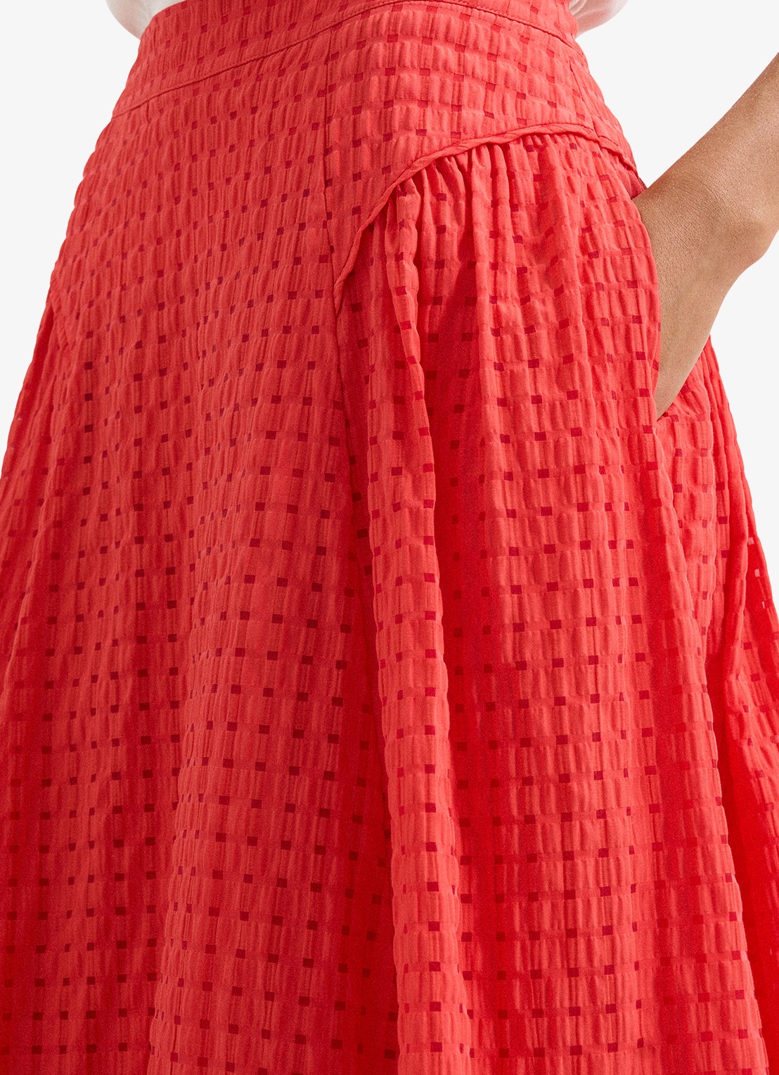 Phase Eight Midi rok met steekzakken - detail 5 rood