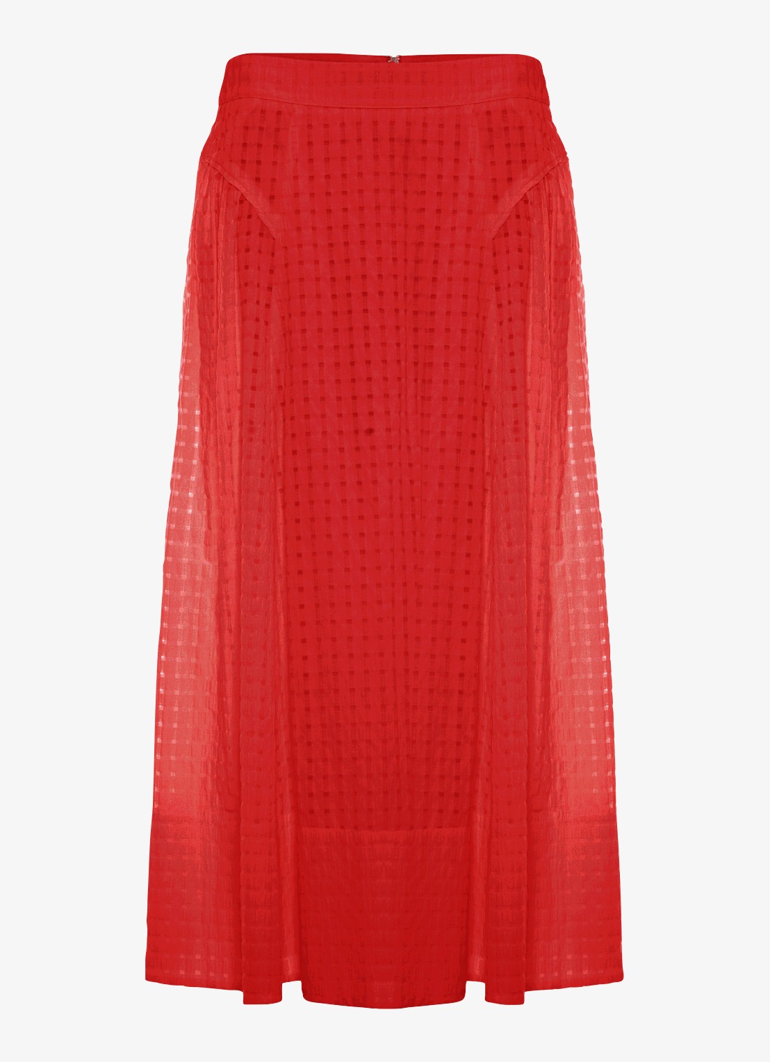 Phase Eight Midi rok met steekzakken - voorkant 2 rood