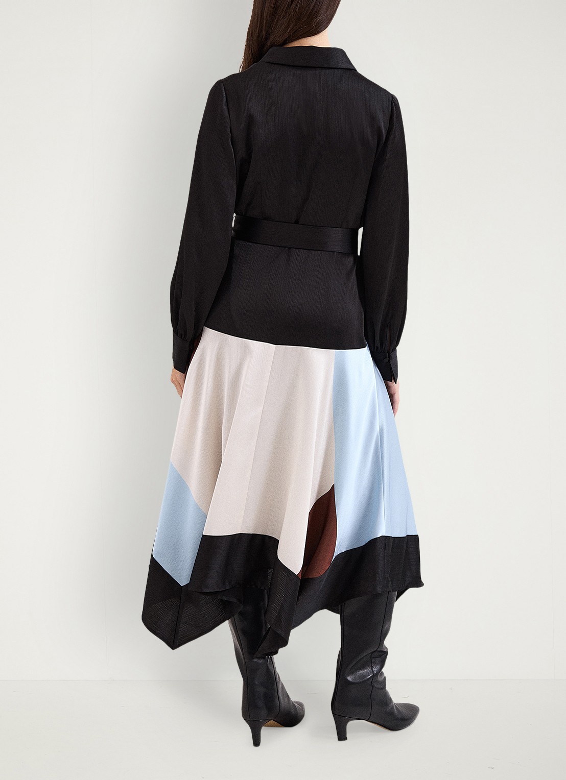 Phase Eight Midi tuniekjurk van satijn met print - achterkant zwart