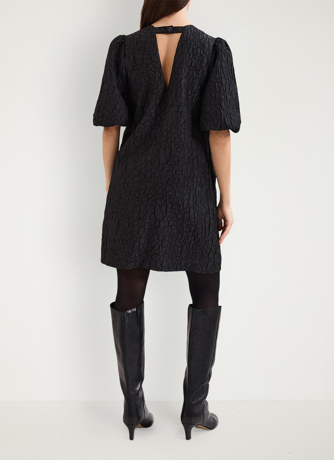 Phase Eight Mini tuniekjurk met pofmouwen - achterkant 6 zwart