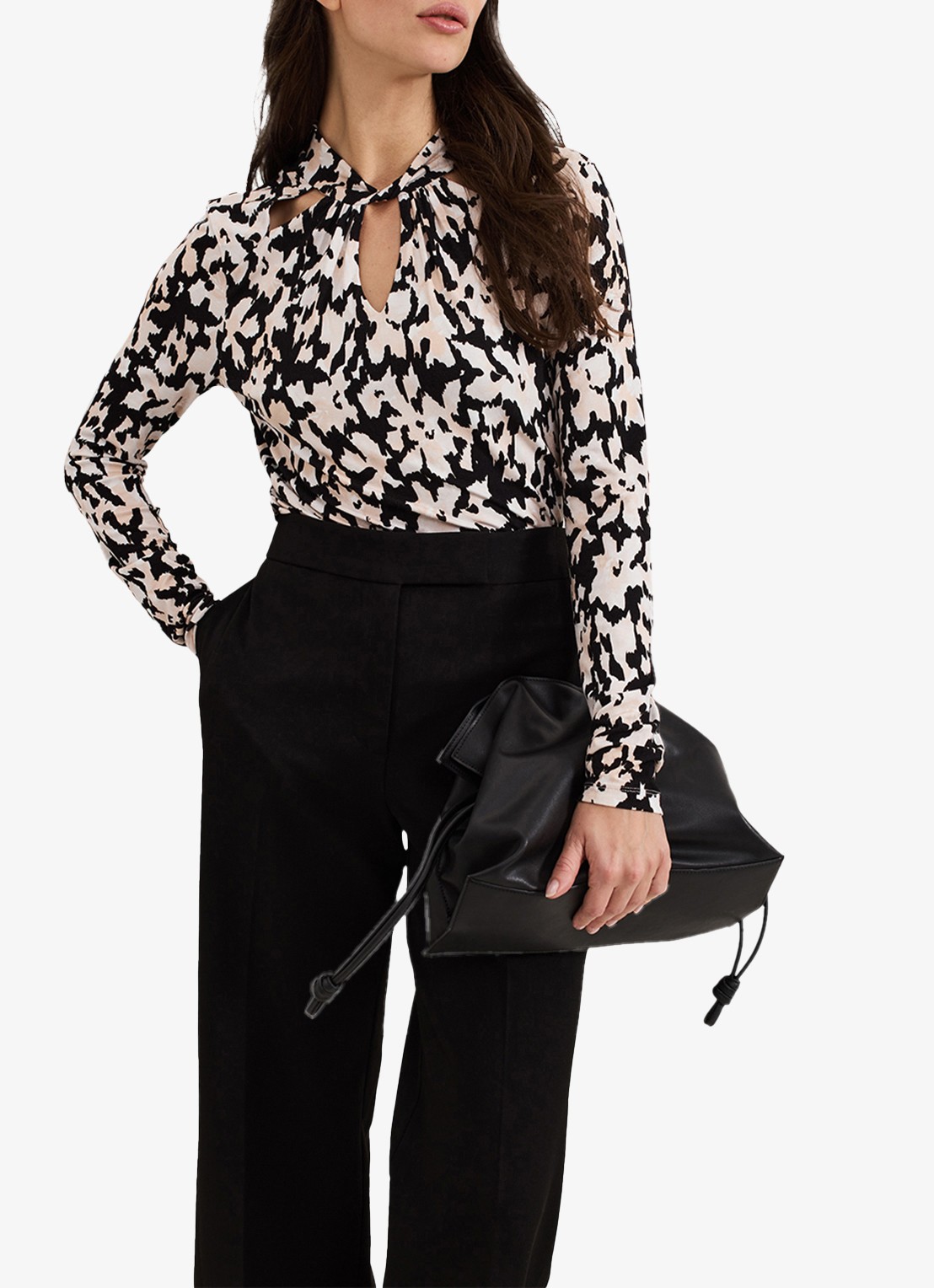 Phase Eight Mollie top met grafische print - detail zwart