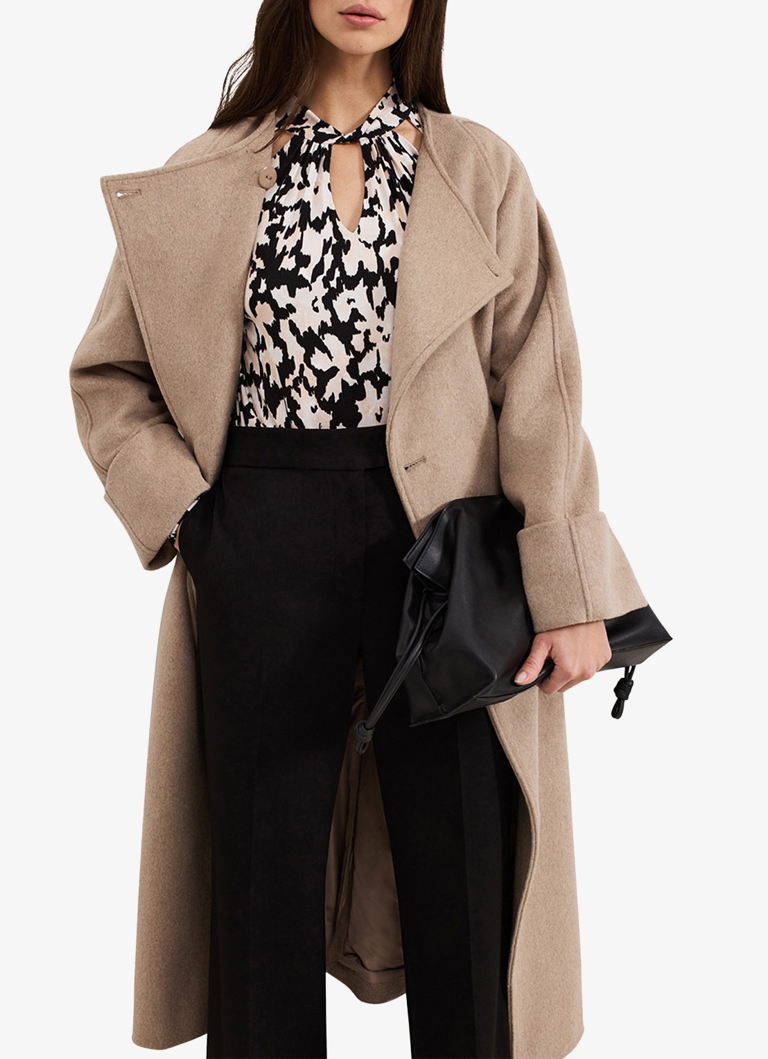 Phase Eight Mollie top met grafische print - detail 4 zwart