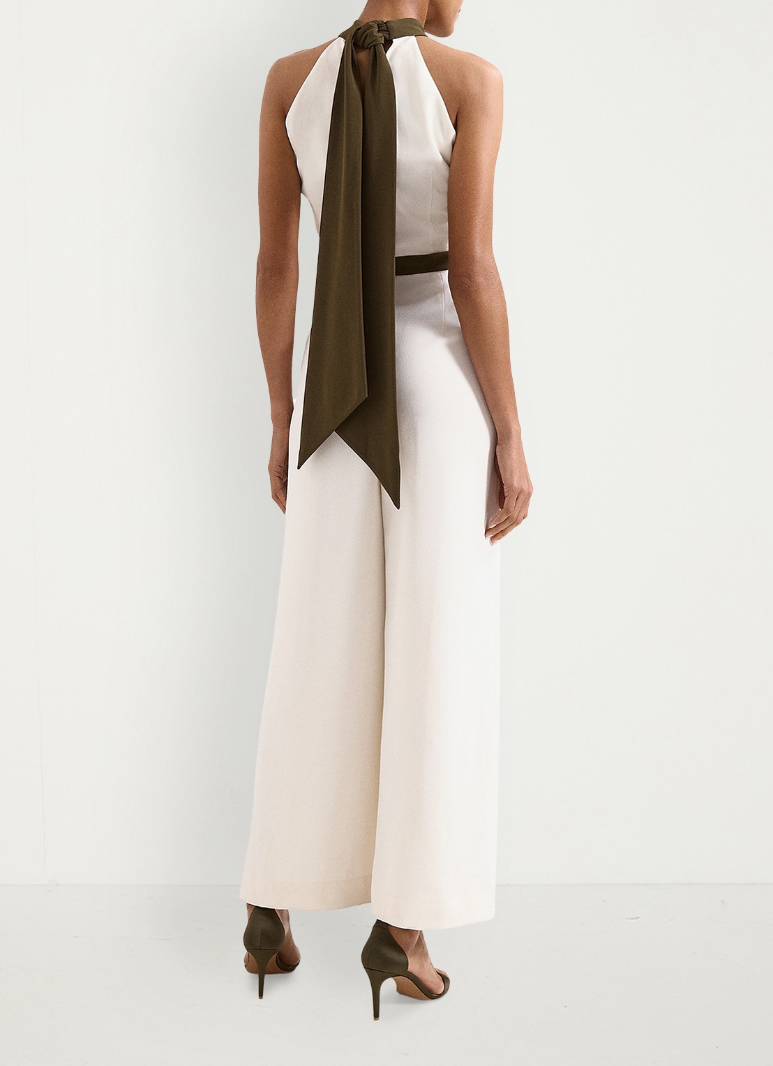 Phase Eight Monica wide fit jumpsuit met gestreept detail - achterkant 7 gebroken wit