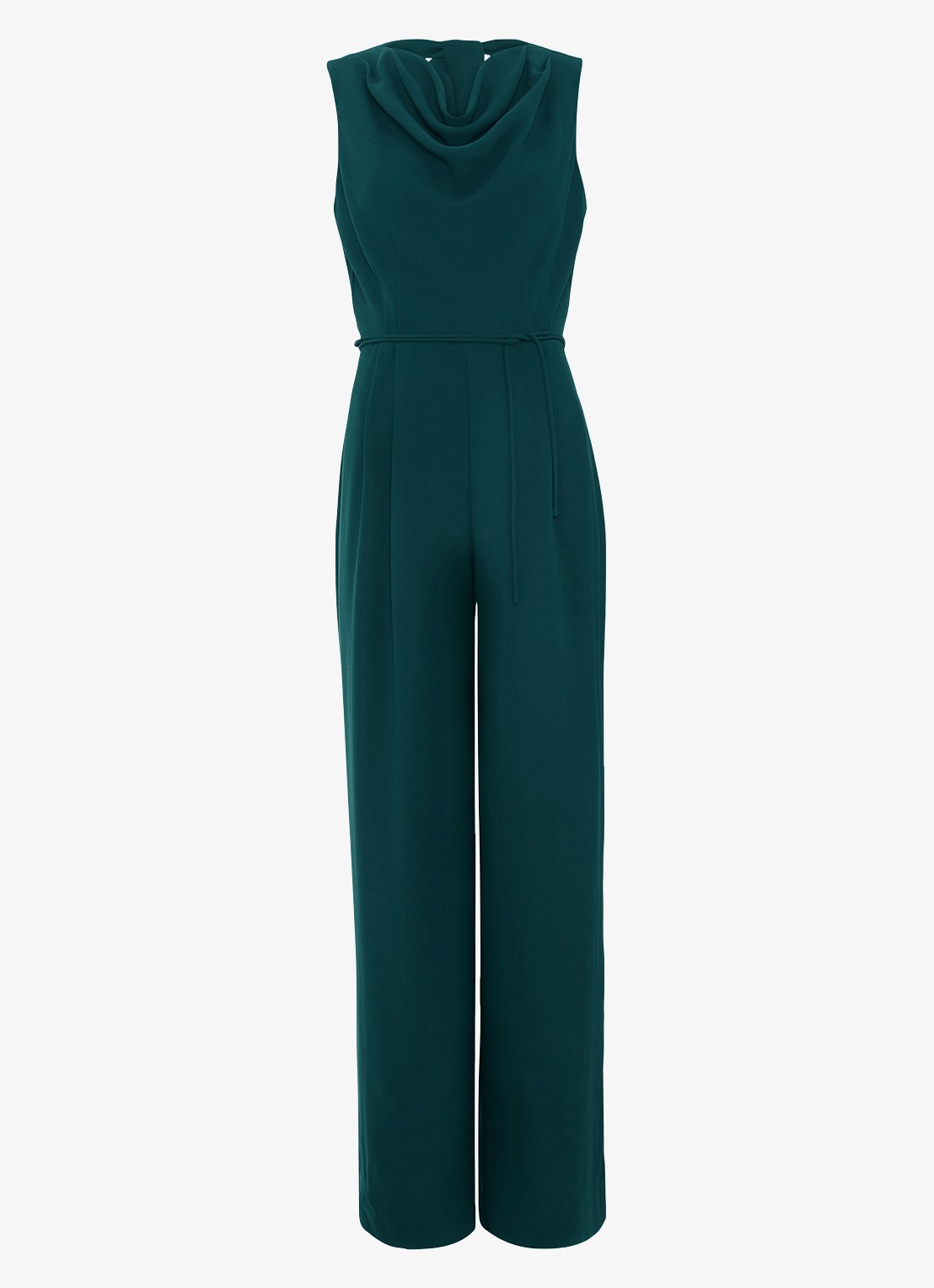 Phase Eight Monique loose fit jumpsuit met waterval hals - voorkant 2 zeegroen