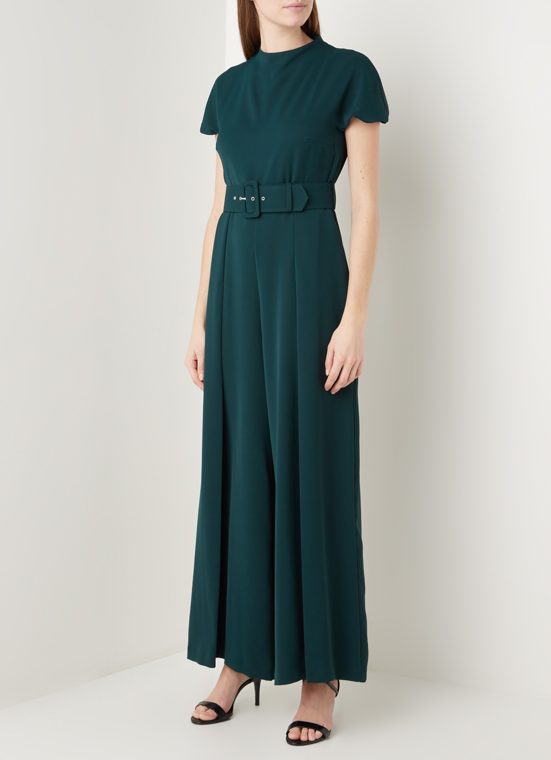 Phase Eight Mylee wide fit jumpsuit met ceintuur - detail 4 groen